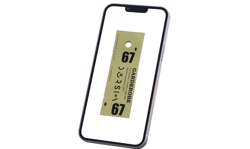 iPhone displaying a digital wardrobe ticket next to a paper ticket to show how wallet tickets prevent ticket loss